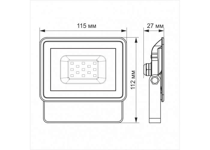 LED прожектор Videx Fe 10Вт 12В 5000K (VL-Fe105W-12V)