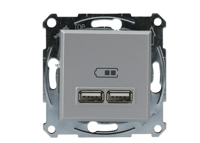USB розетка Schneider Electric Asfora EPH2700261 (алюминий)