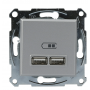 USB розетка Schneider Electric Asfora EPH2700261 (алюминий)