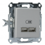 USB розетка Schneider Electric Asfora EPH2700261 (алюминий)