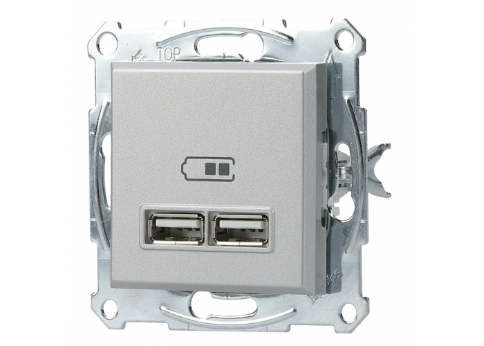 USB розетка Schneider Electric Asfora EPH2700261 (алюминий)