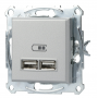 USB розетка Schneider Electric Asfora EPH2700261 (алюминий)