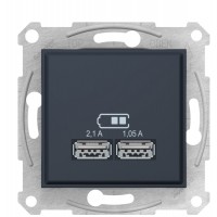 USB розетка Schneider Electric Sedna SDN2710270 (графіт)