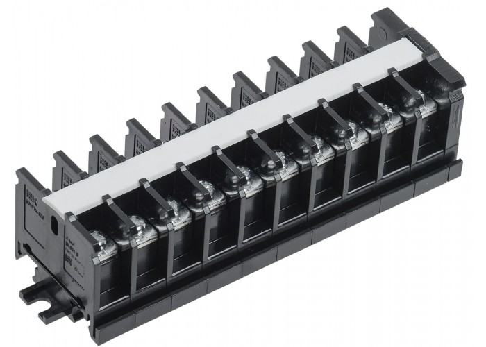 Блок затискачів IEK YZN43-10-004-K02 БЗН TK-030 4мм² 30А 10 пар на DIN-рейку