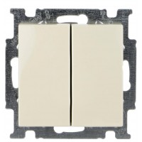 Двоклавішний прохідний вимикач ABB Basic 55 2006/6/6 UC-92-507 (слонова кістка)
