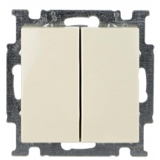 Двоклавішний прохідний вимикач ABB Basic 55 2006/6/6 UC-92-507 (слонова кістка)