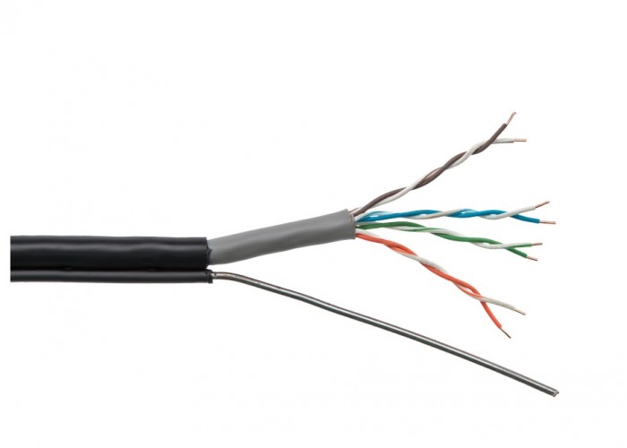 Кабель Logicpower Cat. 5e UTP 4x2x0.50мм CU 305м. зі сталевим дротом 1x1.4мм