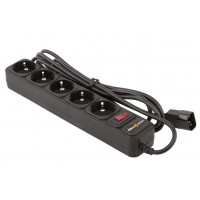 Мережевий фільтр LogicPower LP2754 на 5 розеток до ДБЖ LP-X5 (чорний) 3м