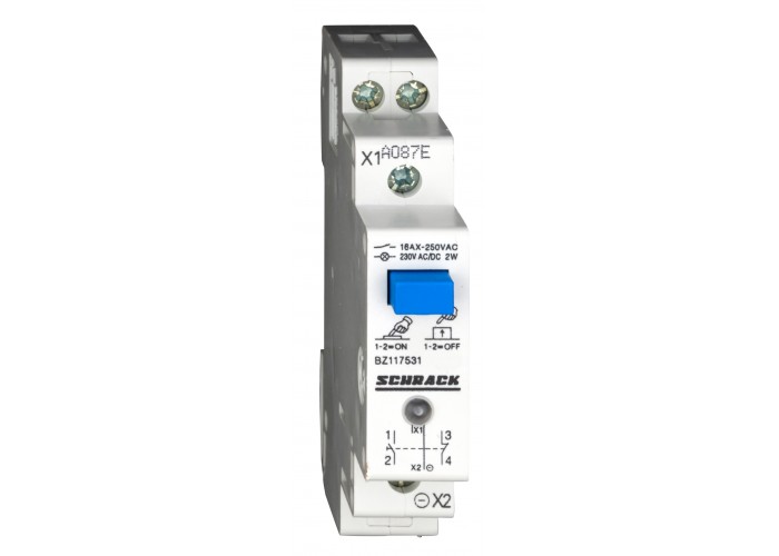 Модульна LED кнопка Schrack BZ117531 230В АС/DC 1НО+1НЗ 16А