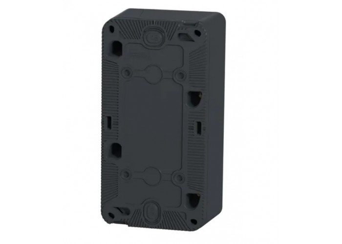 Накладний блок вимикач+розетка Schneider Electric MUR36024 із з/к IP55 (антрацит)