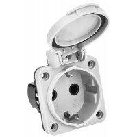 Панельна розетка Schuko IEK РП13-3 Magnum PSN71-016-3-2-54-K03 IP54 (сіра)