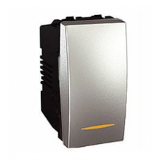 Перемикач 1-клавішний (СХ.6) з індикацією алюмінію Schneider Electric