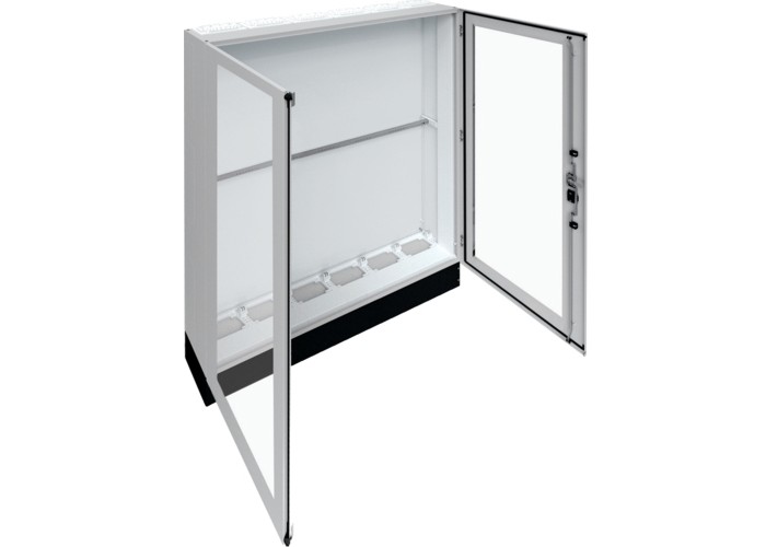 Підлоговий щит із прозорими дверима Hager FR26L2 Univers IP55/II 1850x1550x275мм із цоколем h=200мм