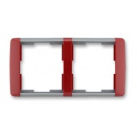 Рамка 2-місна, горизонтальна, карміновий/біло-крижана, Element, АВВ