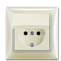 Розетка ABB Basic 55 2CKA002018A1503 20 EUCKD-96-507 із заземленням та з кришкою (білий шале)