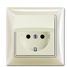 Розетка ABB Basic 55 2CKA002018A1503 20 EUCKD-96-507 із заземленням та з кришкою (білий шале)