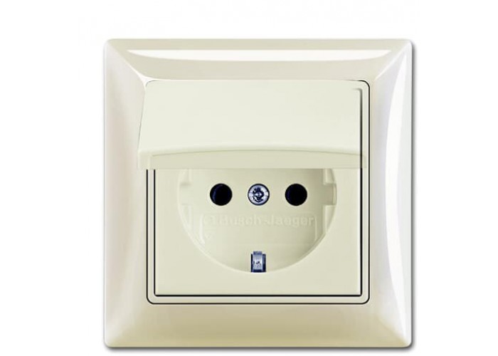 Розетка ABB Basic 55 2CKA002018A1503 20 EUCKD-96-507 із заземленням та з кришкою (білий шале)
