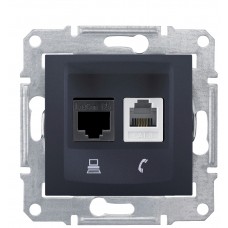 Телефонна/комп'ютерна розетка Schneider Electric Sedna SDN5100170 (графіт)