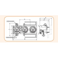 Тримач запобіжника ETI 002322025 EZN 25/3+ZP 3p (DII Е27)