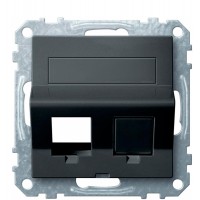 Центральна плата для розетки Keystone RJ45 Schneider Electric Merten System M MTN4568-0414 з полем для напису (антрацит)