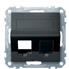 Центральна плата для розетки Keystone RJ45 Schneider Electric Merten System M MTN4568-0414 з полем для напису (антрацит)