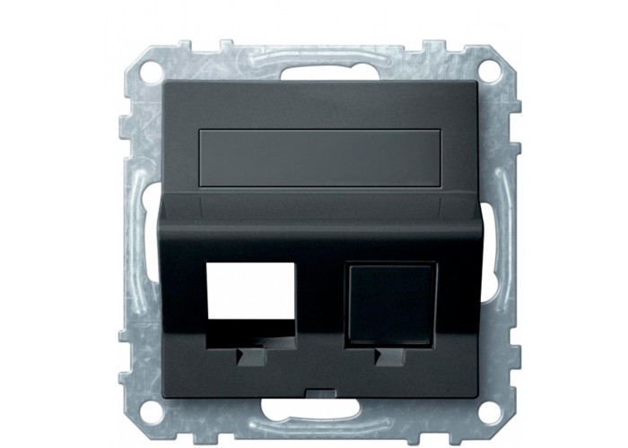 Центральная плата для Keystone RJ45 розетки Schneider Electric Merten System M MTN4568-0414 с полем для надписи (антрацит)