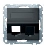 Центральная плата для Keystone RJ45 розетки Schneider Electric Merten System M MTN4568-0414 с полем для надписи (антрацит)