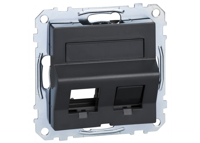 Центральная плата для Keystone RJ45 розетки Schneider Electric Merten System M MTN4568-0414 с полем для надписи (антрацит)