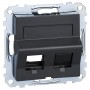 Центральная плата для Keystone RJ45 розетки Schneider Electric Merten System M MTN4568-0414 с полем для надписи (антрацит)