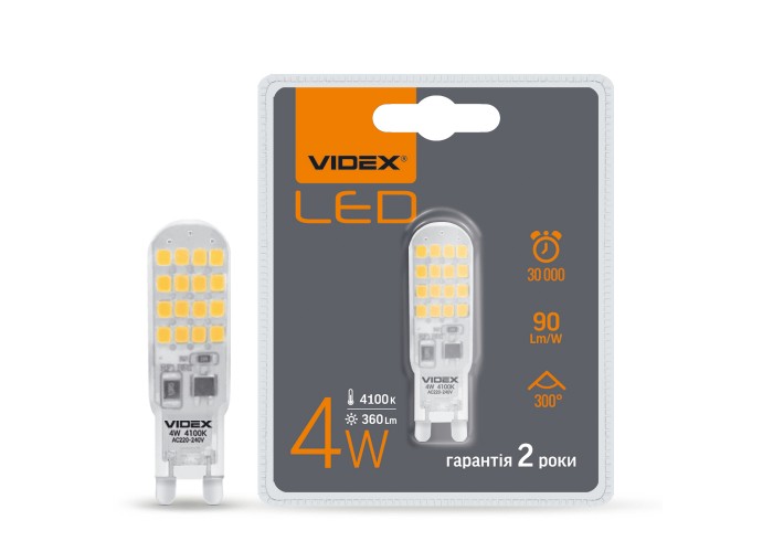 Cіліконова LED лампа Videx G9S G9 4Вт 4100K (VL-G9S-04224)