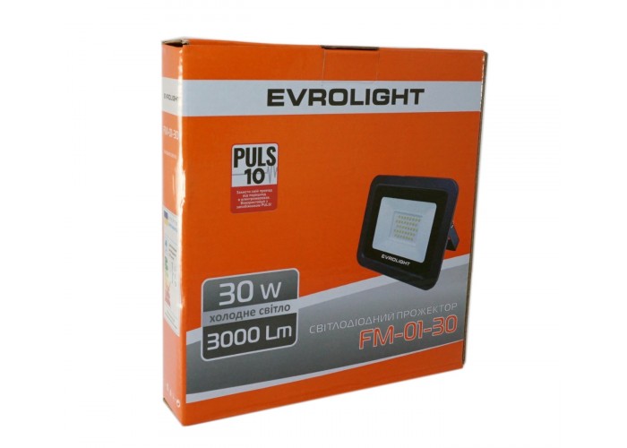 LED прожектор Evrolight FM-01-30 (57054) 30Вт 6400K