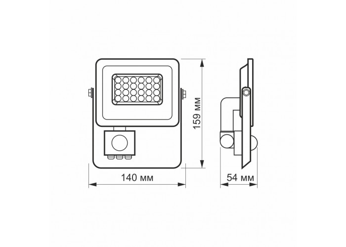 LED прожектор Videx F2e 10Вт 5000K (VL-F2e105W-S) з датчиком руху та освітленості