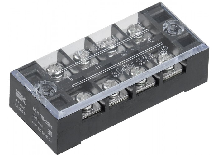 Блок затискачів IEK YZN41-04-002-K02 БЗН ТВ-2504 2.5мм² 25A 4 пари
