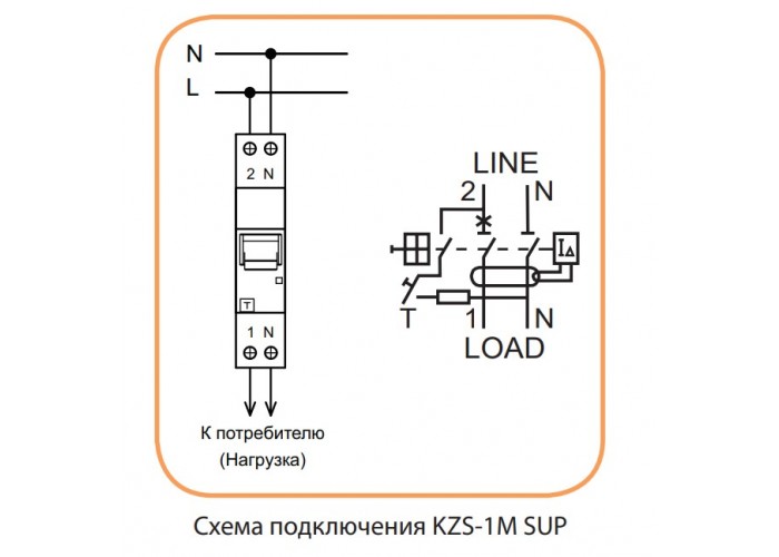 Диференціальний автомат ETI 002175724 KZS-1M SUP C 16/0.03 тип A (6kA) з верхнім підключенням