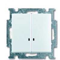 Двокнопковий вимикач ABB Basic 55 2CKA001012A2154 2006/5 UCGL-94-507 з підсвічуванням (білий)