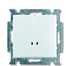 Двокнопковий вимикач ABB Basic 55 2CKA001012A2154 2006/5 UCGL-94-507 з підсвічуванням (білий)