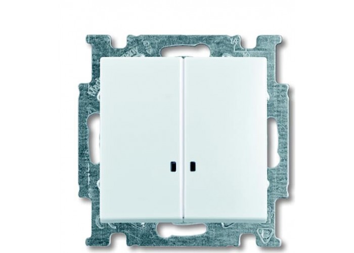 Вимикач ABB basic55 білий 2кл з підсвіткою ( 2CKA001012A2154 )