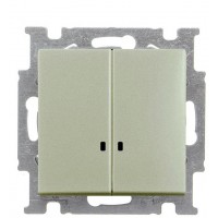 Двокнопковий вимикач ABB Basic 55 2CKA001012A2168 2006/5 UCGL-93-507 з підсвічуванням (шампань)