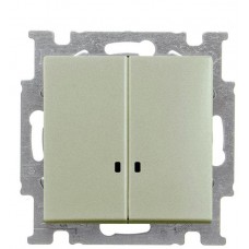Двокнопковий вимикач ABB Basic 55 2CKA001012A2168 2006/5 UCGL-93-507 з підсвічуванням (шампань)