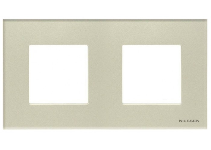 Двомісна рамка ABB Zenit N2272 CP скло (перли)
