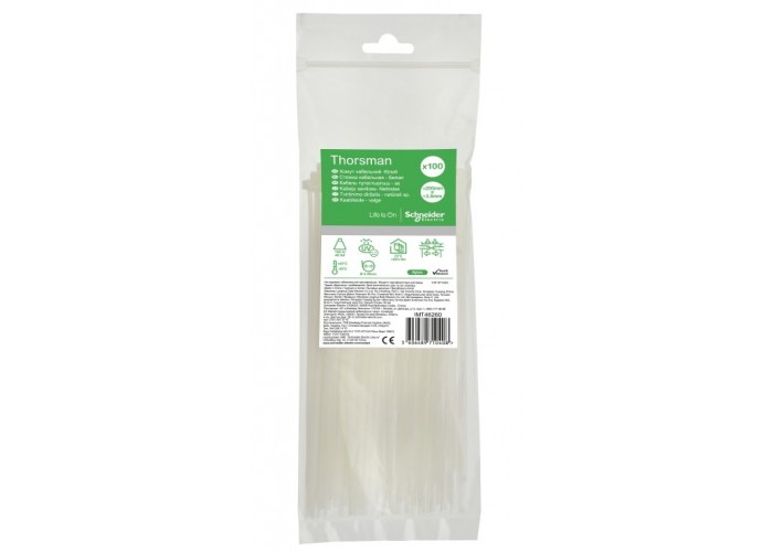 Хомут Schneider Electric IMT46260 200x3, 6мм білий (100шт)