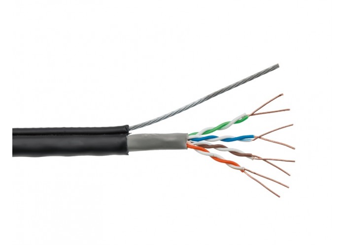 Кабель Logicpower Cat. 5e UTP 4x2x0.50мм CU 305м. зі сталевим дротом 1x1.4мм
