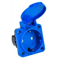 Панельна розетка Schuko IEK РП15-3 Magnum PSN71-016-3-3-44-K07 IP44 з кришкою