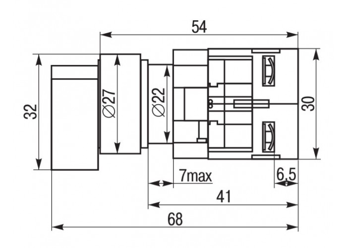 Переключатель IEK LAY5-BJ25 на 2 положения «I-0» c длинной ручкой (BSW70-BJ-2-K02)