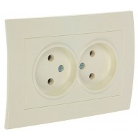 Подвійна розетка ABB Cosmo 632-010300-908 (бежева)