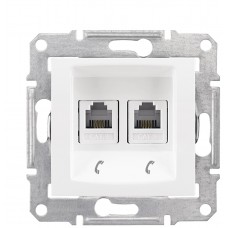 Подвійна телефонна розетка Schneider Electric Sedna SDN4201121 (біла)