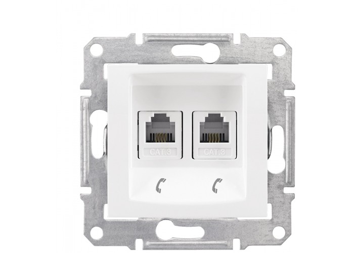 Двойная телефонная розетка Schneider Electric Sedna SDN4201121 (белая)