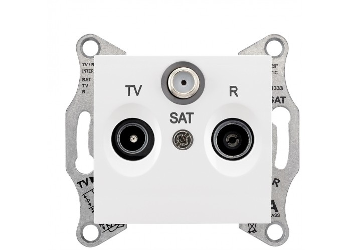 Проходная TV/R/SAT розетка Schneider Electric Sedna SDN3501221 (белая)