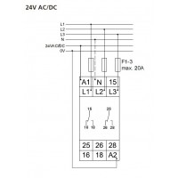 Реле контролю фаз UR6 2С 3Р 24-240В AC/DC, Schrack Technik