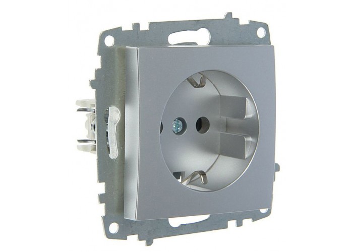 Розетка ABB Cosmo 619-011000-217 із заземленням (алюміній)